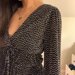 Zara silky polka dot ruched top